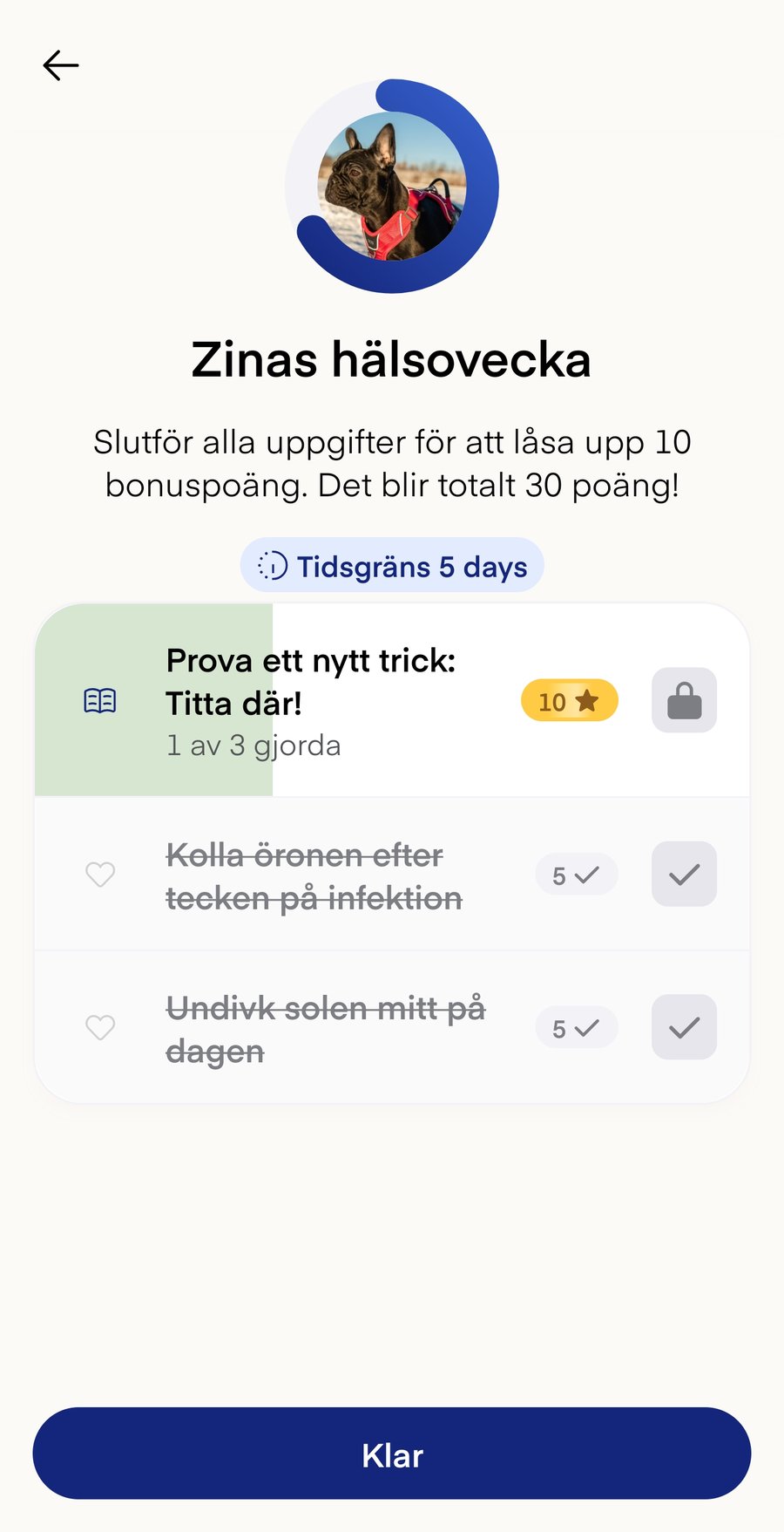 Lassie mobilapp med hälsoguider och poäng för rabatt